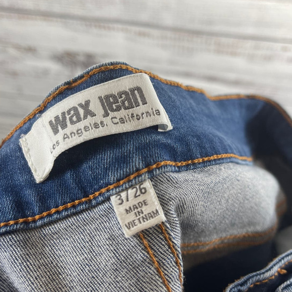 Wax Jean Los Angeles Mid Rise Skinny Distressed Jean Size 3/26 - Picture 7 of 10